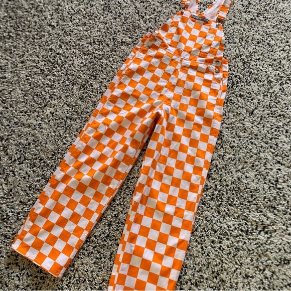 Orange White Checker Overalls College Sports Tennessee Texas - Picture 5 of 8